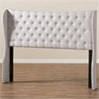 Bowery Hill Queen Winged Panel Headboard in Grayish Beige