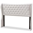 Bowery Hill Queen Winged Panel Headboard in Grayish Beige