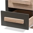 Bowery Hill 2 Drawer Nightstand in Gray and Oak Brown