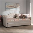 Bowery Hill Fabric Daybed with Trundle in Light Beige