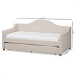 Bowery Hill Fabric Daybed with Trundle in Light Beige