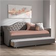 Bowery Hill Fabric Daybed with Trundle in Light Gray