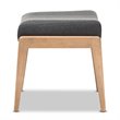 Bowery Hill Contemporary Fabric Ottoman in Dark Gray