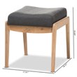 Bowery Hill Contemporary Fabric Ottoman in Dark Gray
