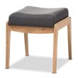 Bowery Hill Contemporary Fabric Ottoman in Dark Gray