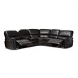 Bowery Hill Modern 5 Piece Leather Reclining Sectional in Black
