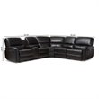 Bowery Hill Modern 5 Piece Leather Reclining Sectional in Black