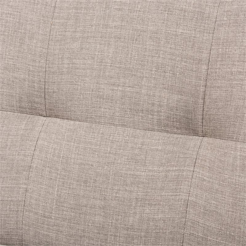 Bowery Hill 4 Piece Tufted Sofa Set in Gray and Walnut Brown