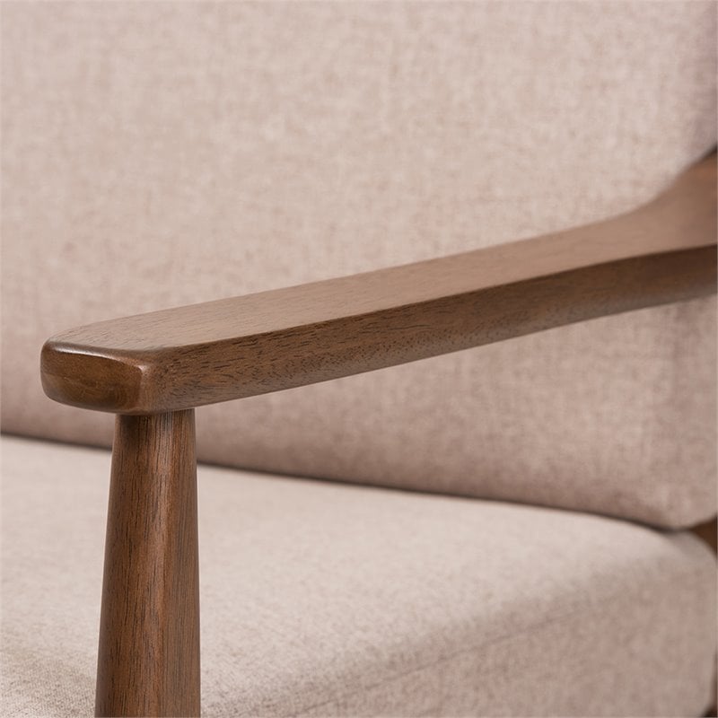 Bowery Hill 3 Piece Tufted Sofa Set in Brown and Walnut Brown