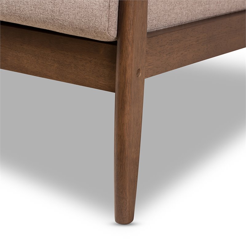 Bowery Hill 3 Piece Tufted Sofa Set in Brown and Walnut Brown