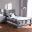 Bowery Hill Modern Twin Spindle Platform Bed with Trundle in Gray
