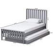 Bowery Hill Modern Twin Spindle Platform Bed with Trundle in Gray