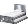 Bowery Hill Modern Twin Spindle Platform Bed with Trundle in Gray