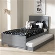 Bowery Hill Modern Twin Platform Panel Bed with Trundle in Gray