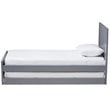 Bowery Hill Modern Twin Platform Panel Bed with Trundle in Gray