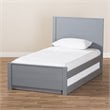Bowery Hill Modern Twin Platform Panel Bed with Trundle in Gray