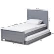 Bowery Hill Modern Twin Platform Panel Bed with Trundle in Gray