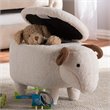 Bowery Hill Contemporary Sheep Wool Storage Ottoman in White