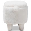 Bowery Hill Contemporary Wool Storage Ottoman in White