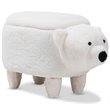 Bowery Hill Contemporary Wool Storage Ottoman in White