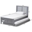 Bowery Hill Modern Twin Slat Platform Bed with Trundle in Gray