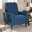Bowery Hill Tufted Recliner in Blue and Walnut