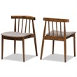 Bowery Hill Mid Century 5 Piece Dining Set in Beige and Walnut Brown
