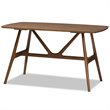 Bowery Hill Mid Century 5 Piece Dining Set in Beige and Walnut Brown