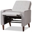 Bowery Hill Tufted Recliner in Light Gray