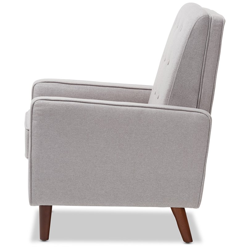 Bowery Hill Tufted Recliner in Light Gray