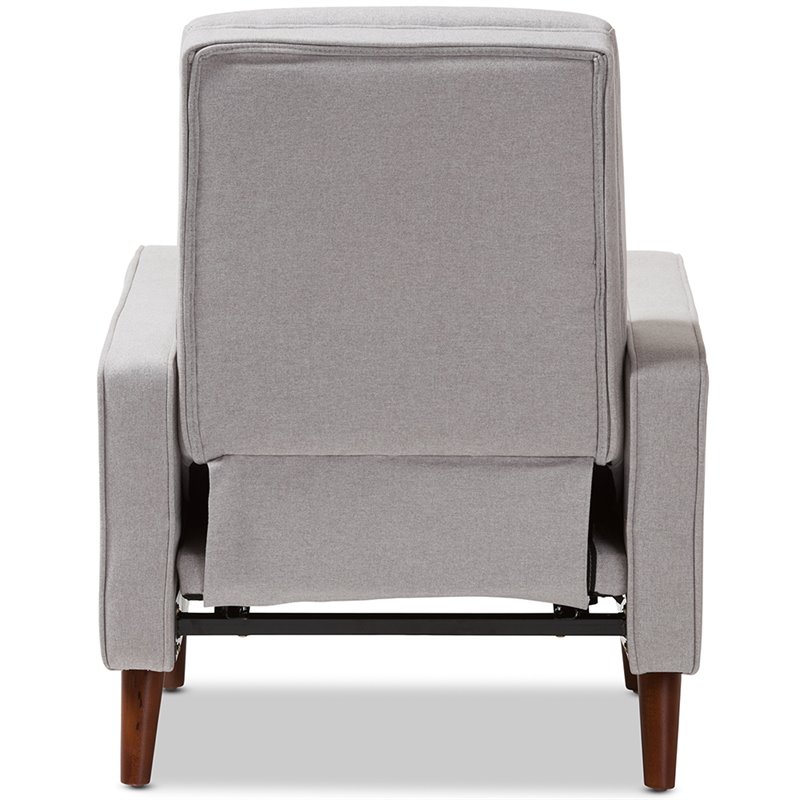 Bowery Hill Tufted Recliner in Light Gray
