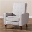 Bowery Hill Tufted Recliner in Light Gray