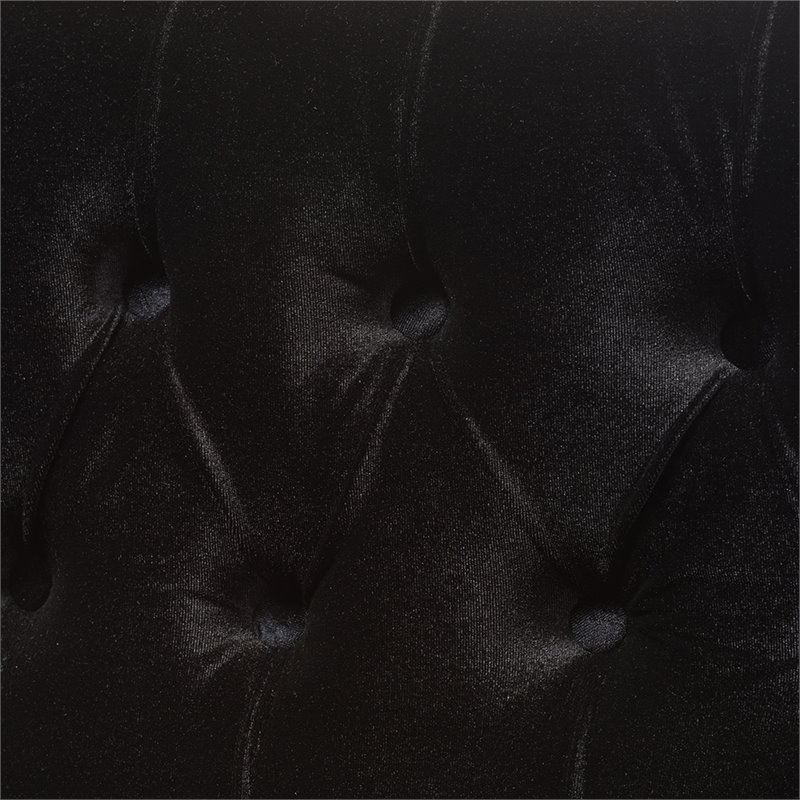 Bowery Hill Contemporary Velvet Tufted Loveseat in Black