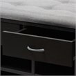 Bowery Hill 10 Cubby Upholstered Shoe Storage Bench in Gray
