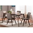 Bowery Hill 5 Piece Dining Set in Light Gray and Walnut Brown
