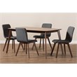 Bowery Hill 5 Piece Dining Set in Dark Gray and Walnut Brown