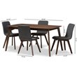 Bowery Hill 5 Piece Dining Set in Dark Gray and Walnut Brown