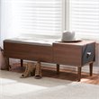 Bowery Hill Storage Bench in Light Gray and Dark Brown