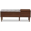 Bowery Hill Storage Bench in Light Gray and Dark Brown