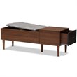 Bowery Hill Storage Bench in Light Gray and Dark Brown