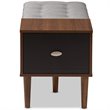 Bowery Hill Storage Bench in Light Gray and Dark Brown