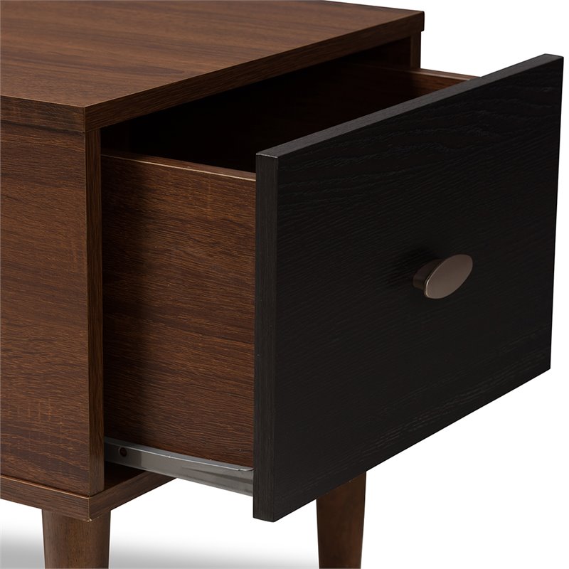 Bowery Hill Storage Bench in Light Gray and Dark Brown