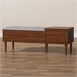 Bowery Hill Storage Bench in Light Gray and Dark Brown