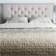 Bowery Hill Modern Tufted Full Panel Headboard in Grayish Beige