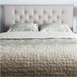 Bowery Hill Modern Fabric Tufted Queen Panel Headboard in Grayish Beige