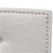 Bowery Hill Modern Fabric Tufted Queen Panel Headboard in Grayish Beige