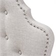 Bowery Hill Modern Tufted Twin Panel Headboard in Grayish Beige