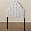 Bowery Hill Modern Tufted Twin Panel Headboard in Grayish Beige