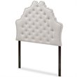 Bowery Hill Modern Tufted Twin Panel Headboard in Grayish Beige