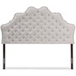 Bowery Hill Modern Tufted Queen Panel Headboard in Grayish Beige